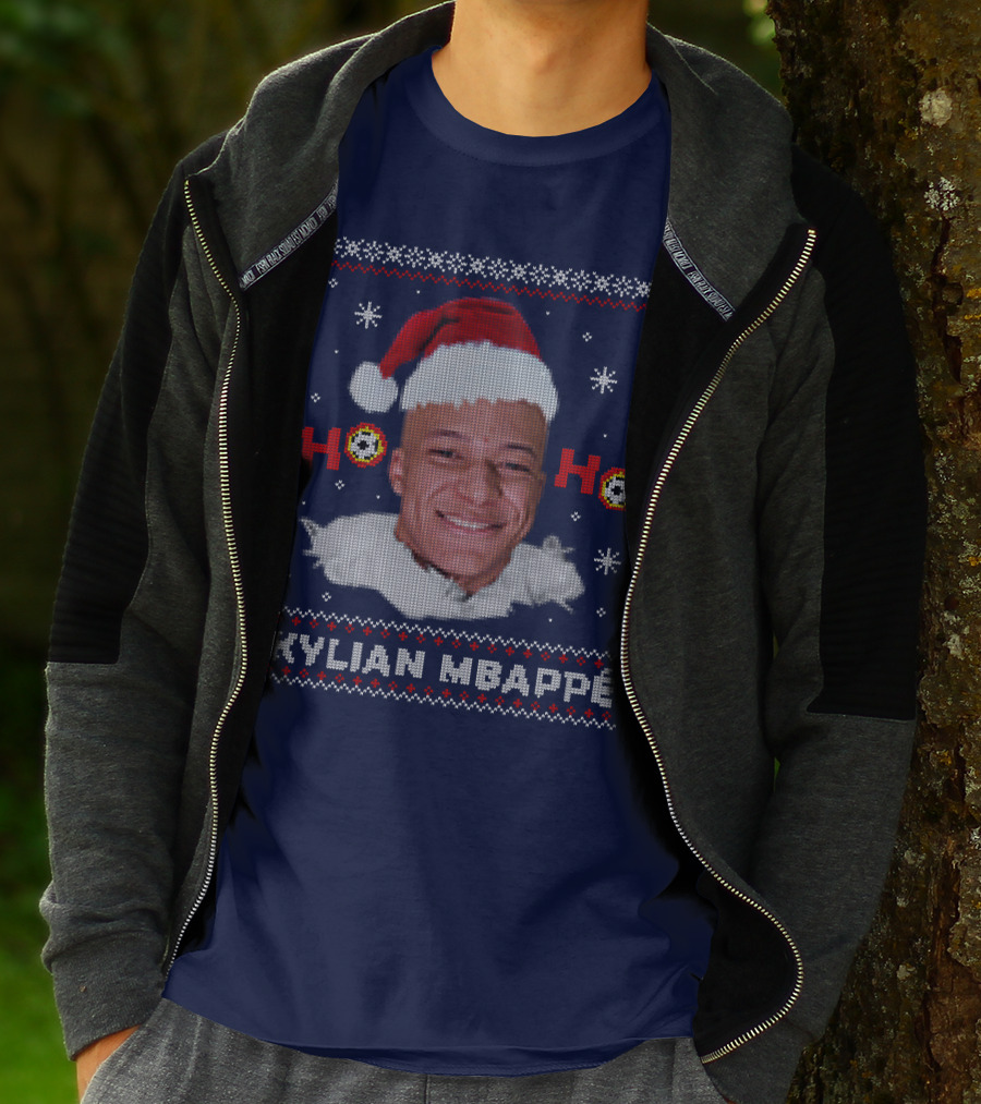 Kylian Mbappe Ho Ho Christmas Santa Hat T-Shirt