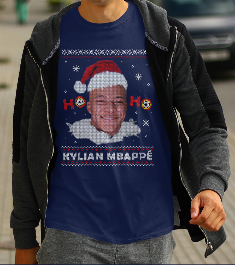 Kylian Mbappe Ho Ho Christmas Santa Hat T-Shirt