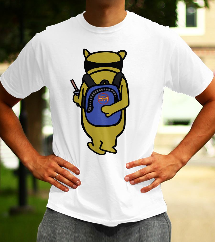 SFA Radiator Backpack Bear With Blue And Orange T-Shirt