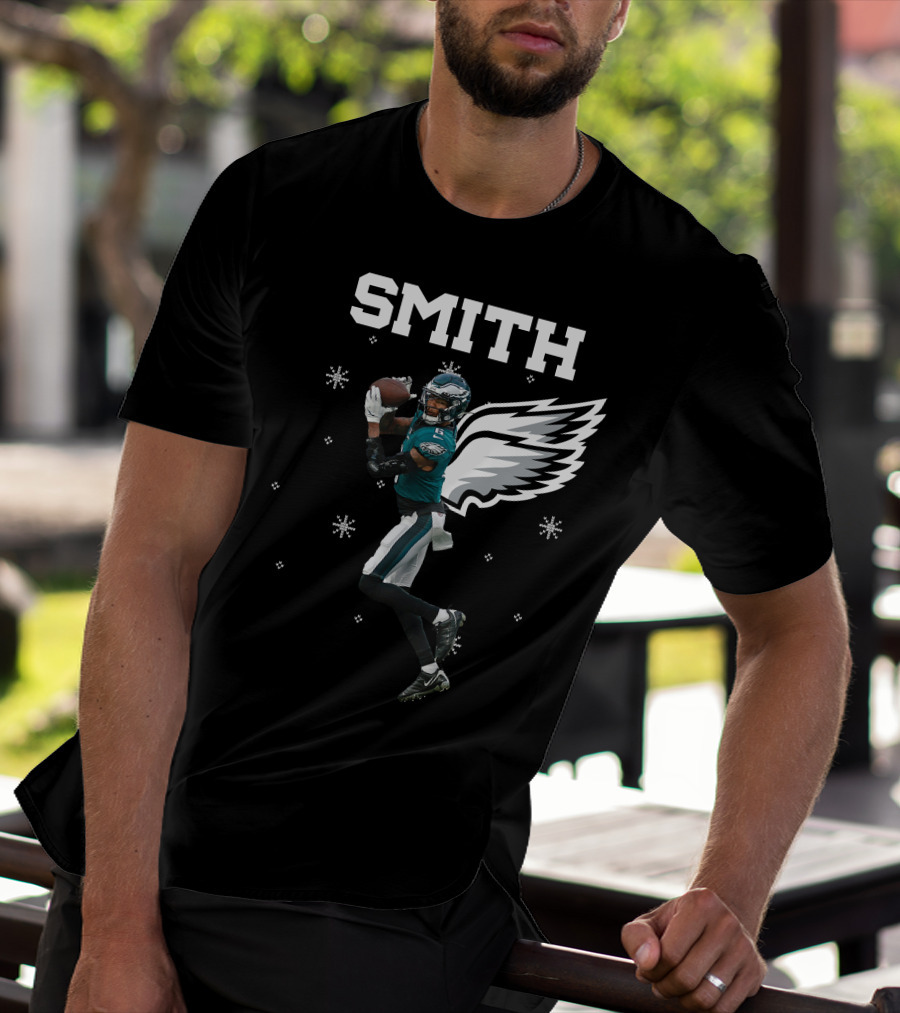 Smith DeVonta Eagles Wings Christmas PE T-Shirt