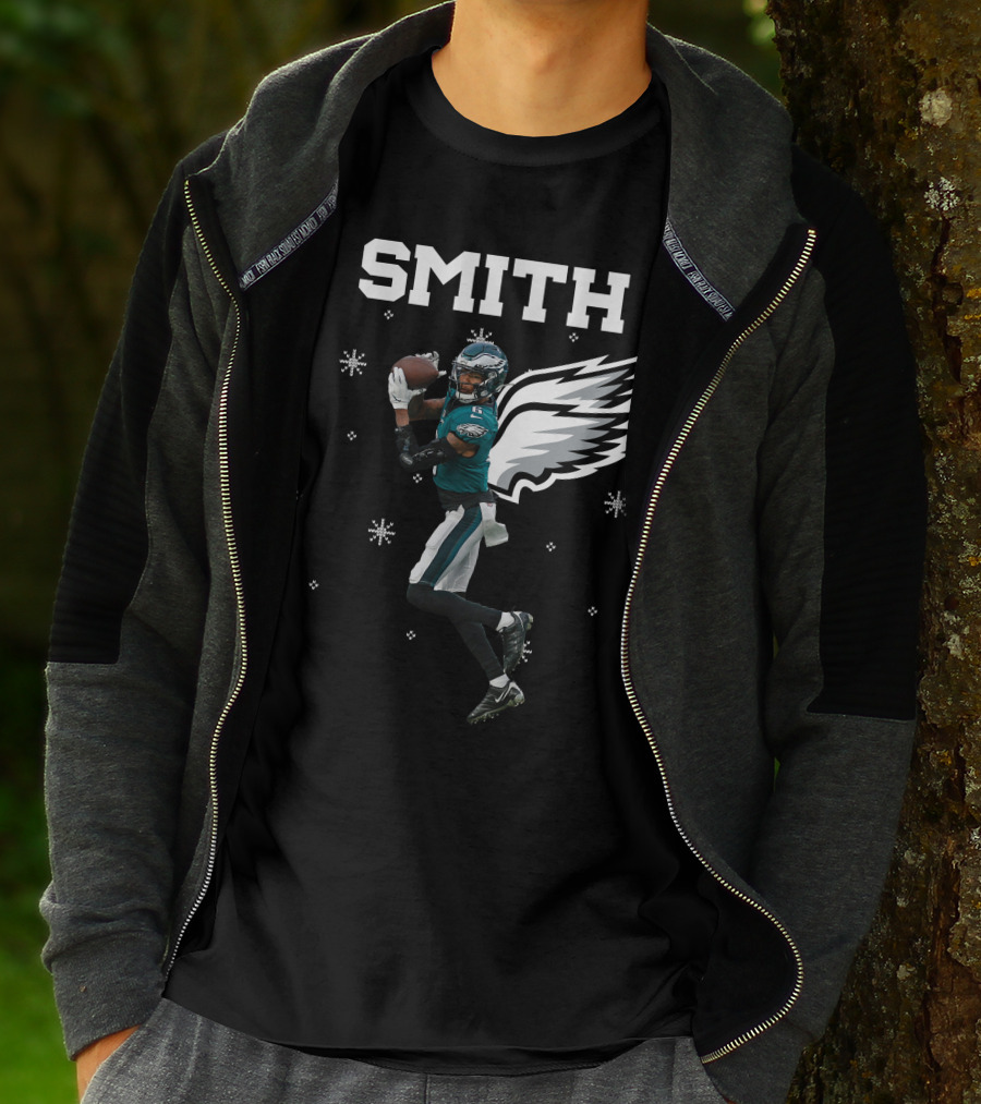 Smith DeVonta Eagles Wings Christmas PE T-Shirt