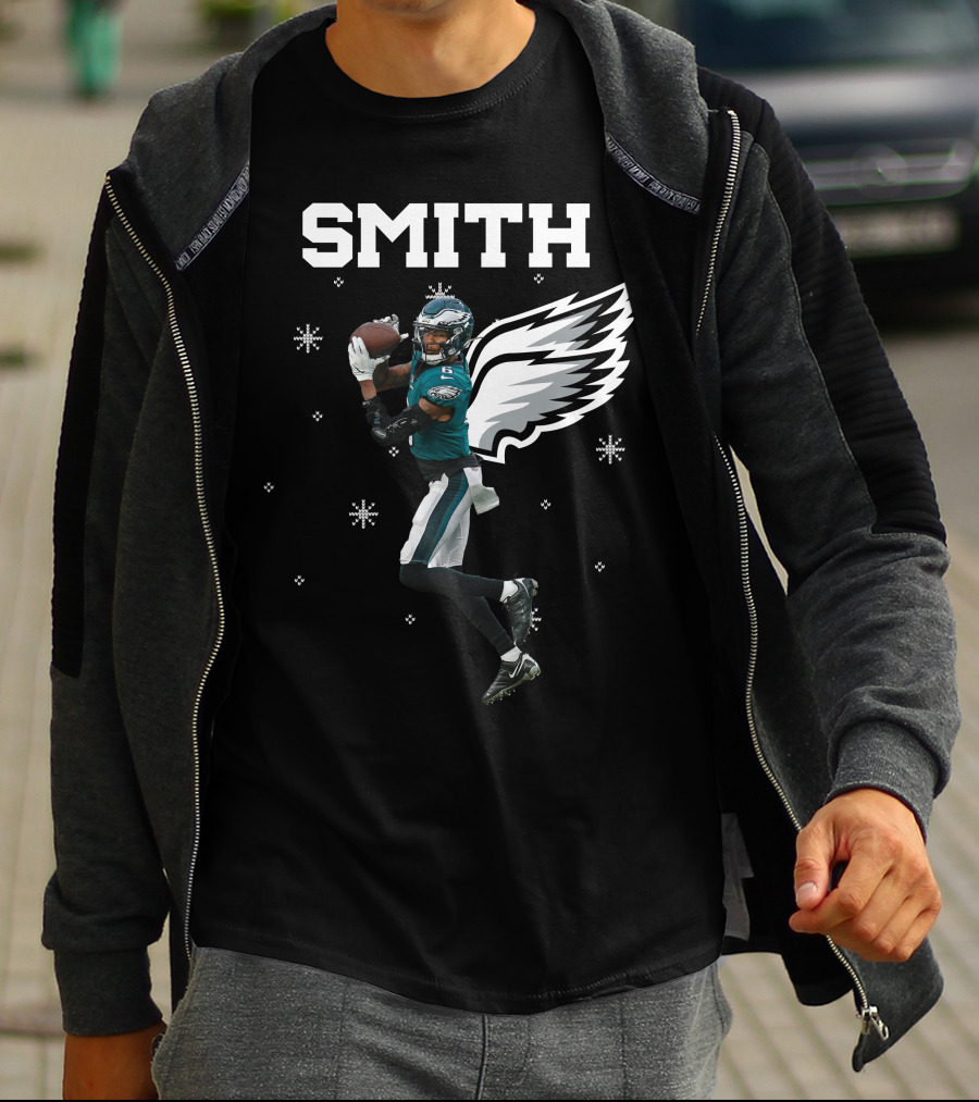 Smith DeVonta Eagles Wings Christmas PE T-Shirt