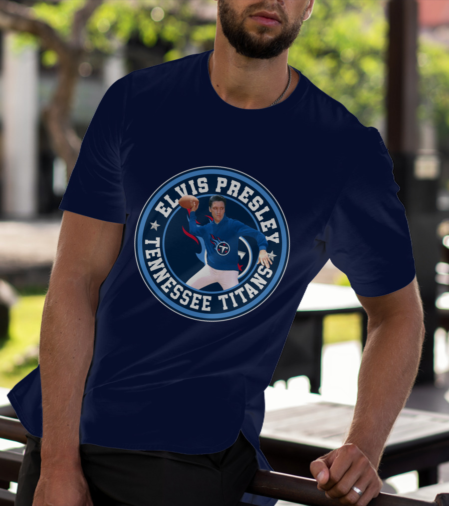 Elvis Presley Tennessee Titans Football T-Shirt