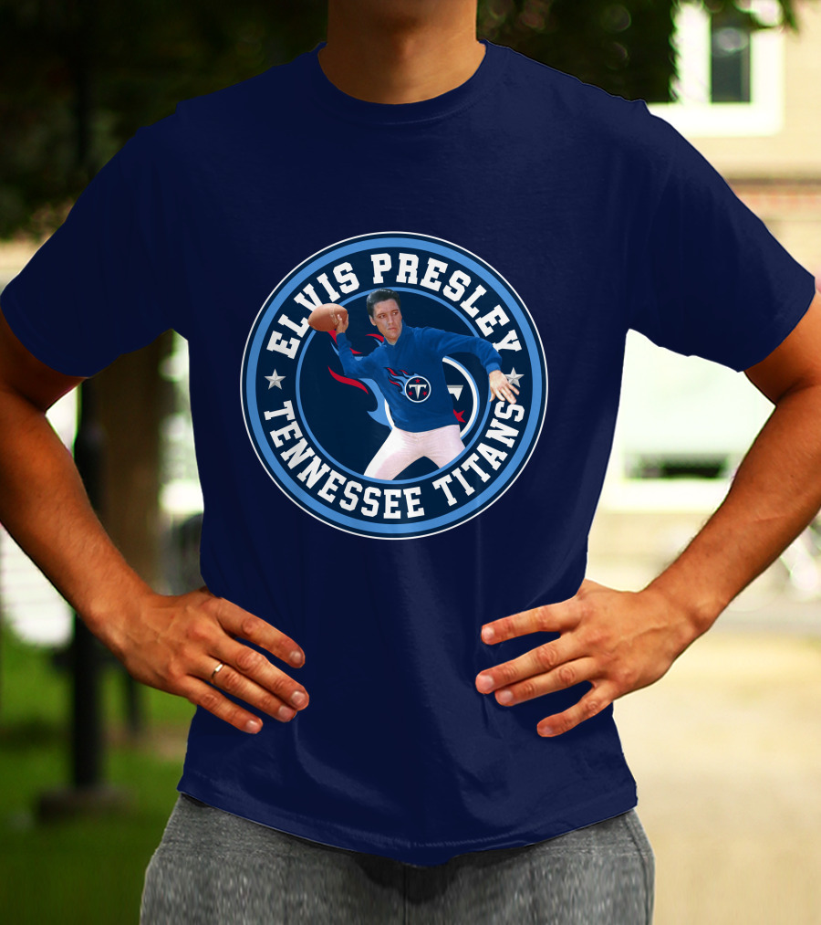 Elvis Presley Tennessee Titans Football T-Shirt