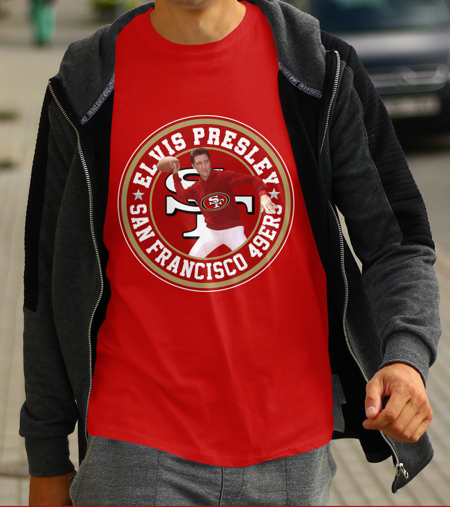 Elvis Presley San Francisco 49ers Football Player Circle T-Shirt