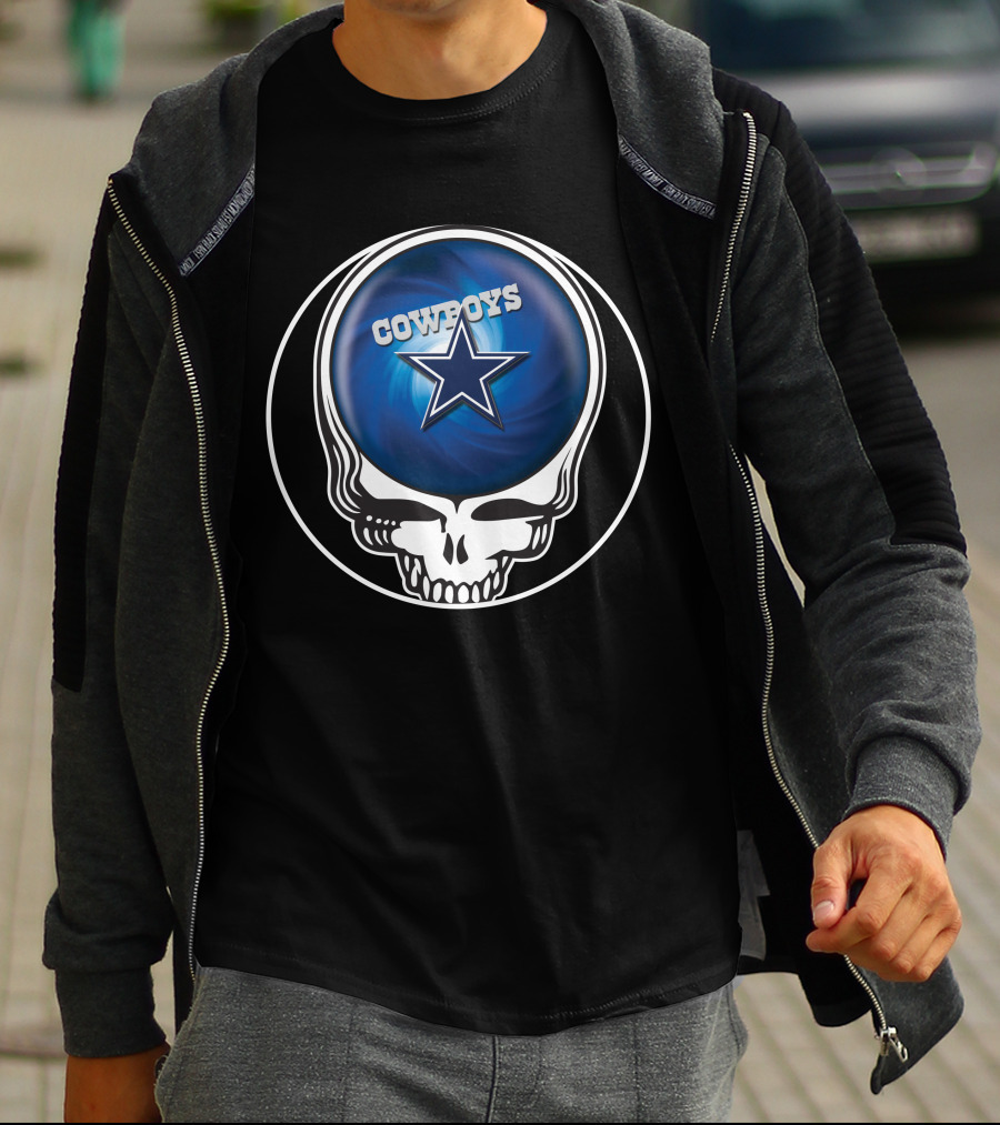 Cowboys Star Skull Blue Background T-Shirt