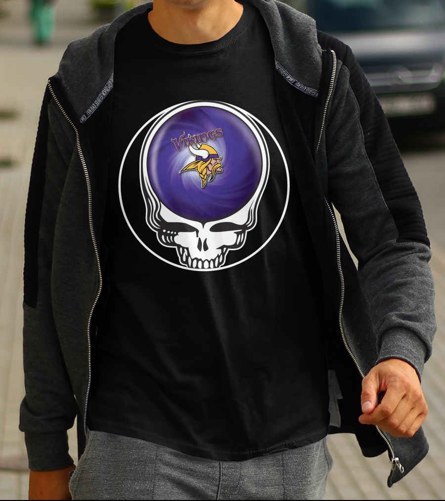 Minnesota Vikings Grateful Dead Skull Collaboration T-Shirt