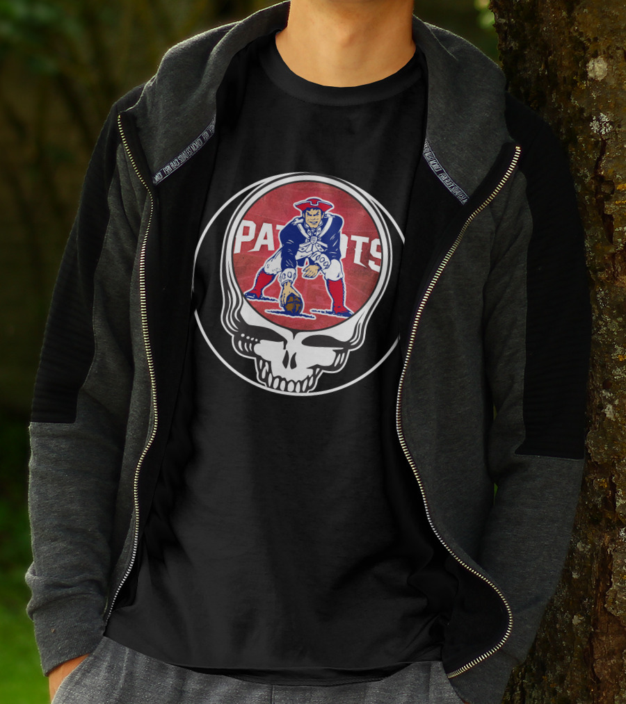 Patriots New England Skull Grateful Dead T-Shirt