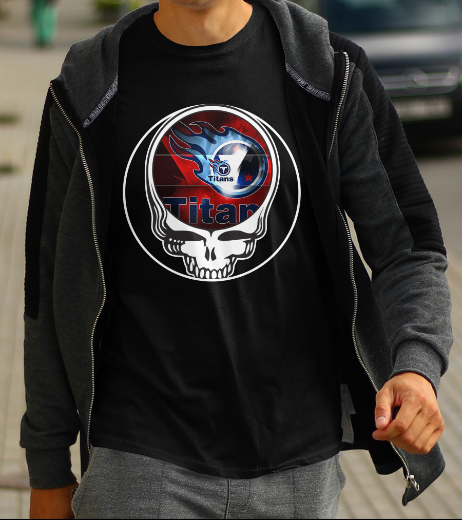 Tennessee Titans Skull Logo Fusion T-Shirt