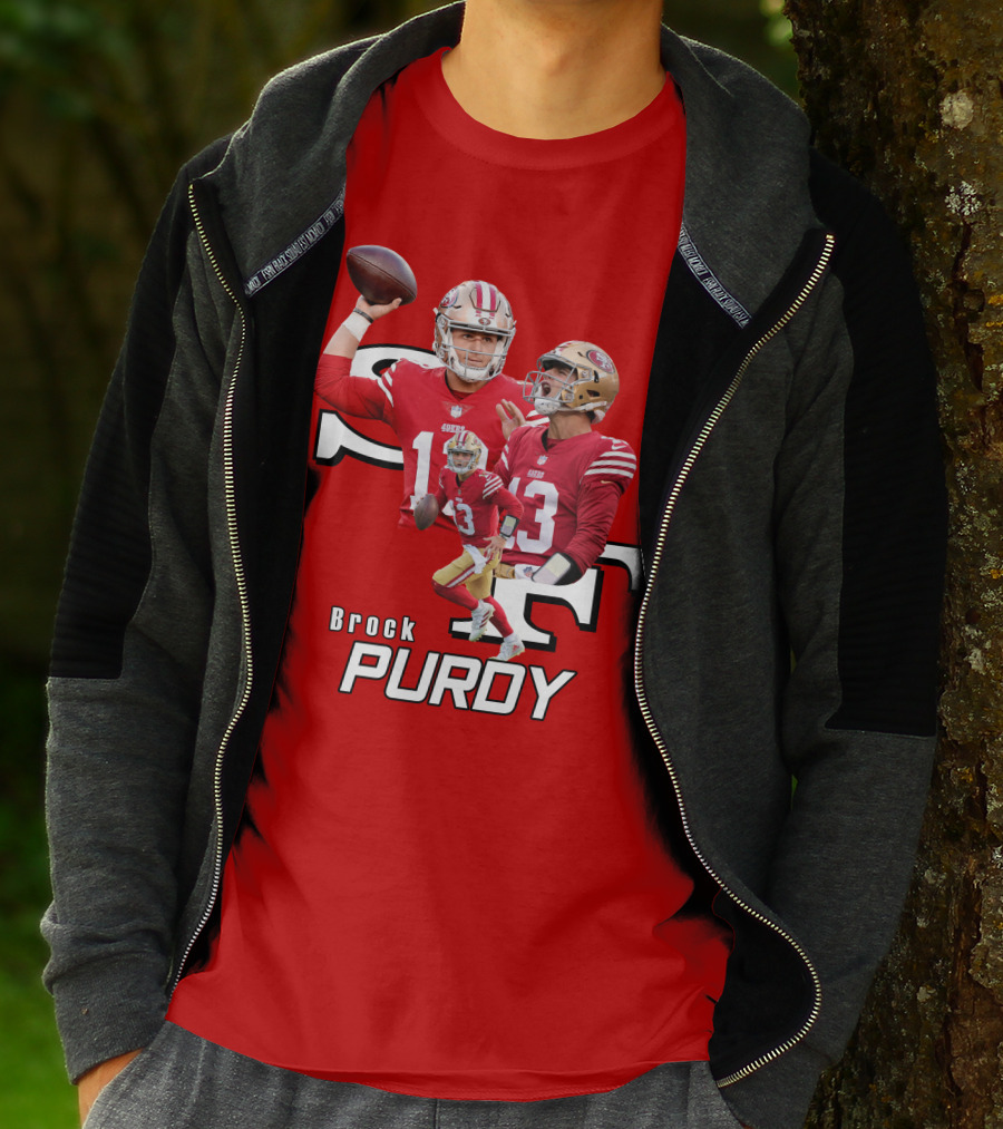 Brock Purdy NFL Quarterback Action Collage T-Shirt