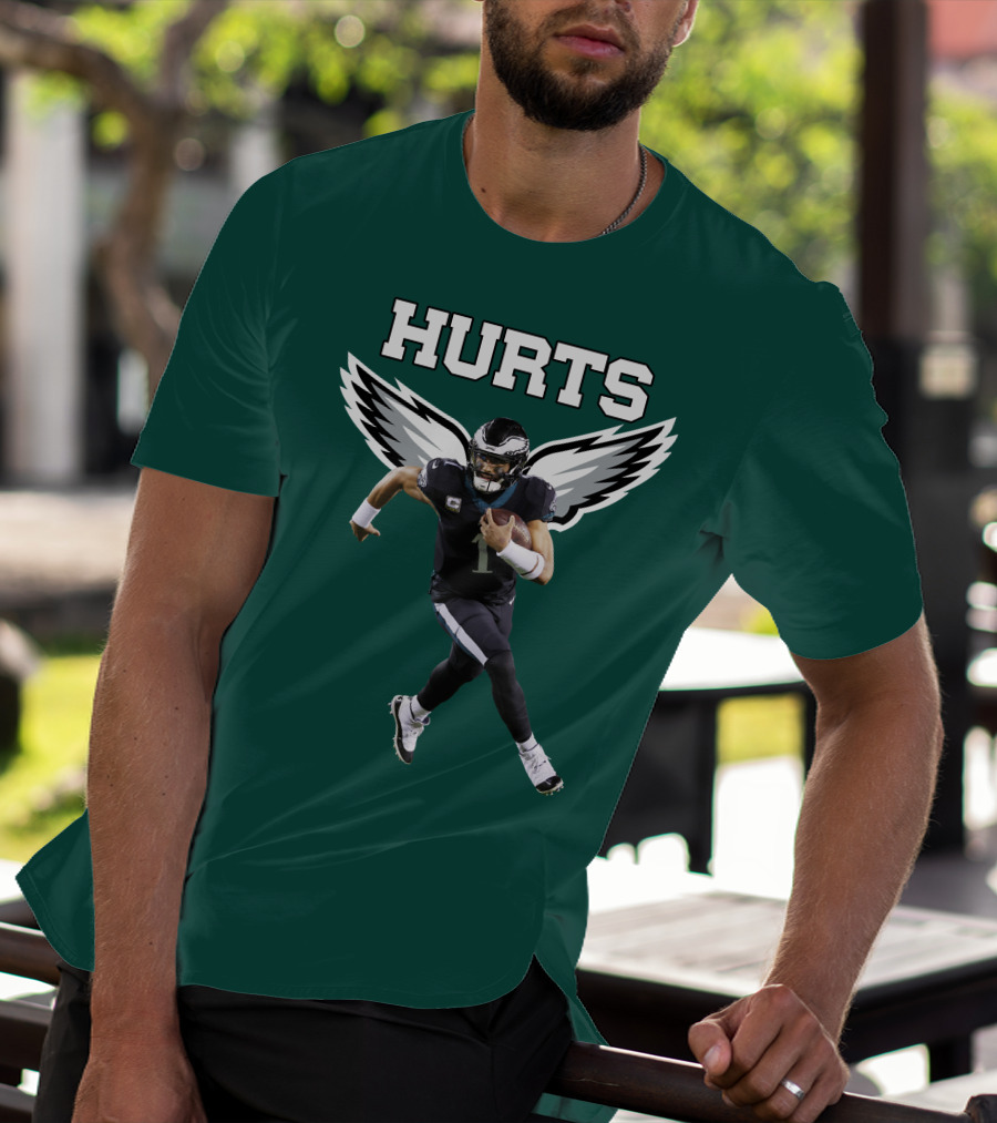 Hurts Eagles Quarterback Wings Football T-Shirt