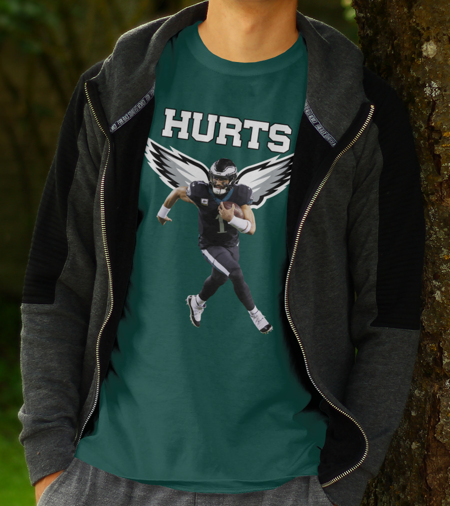 Hurts Eagles Quarterback Wings Football T-Shirt