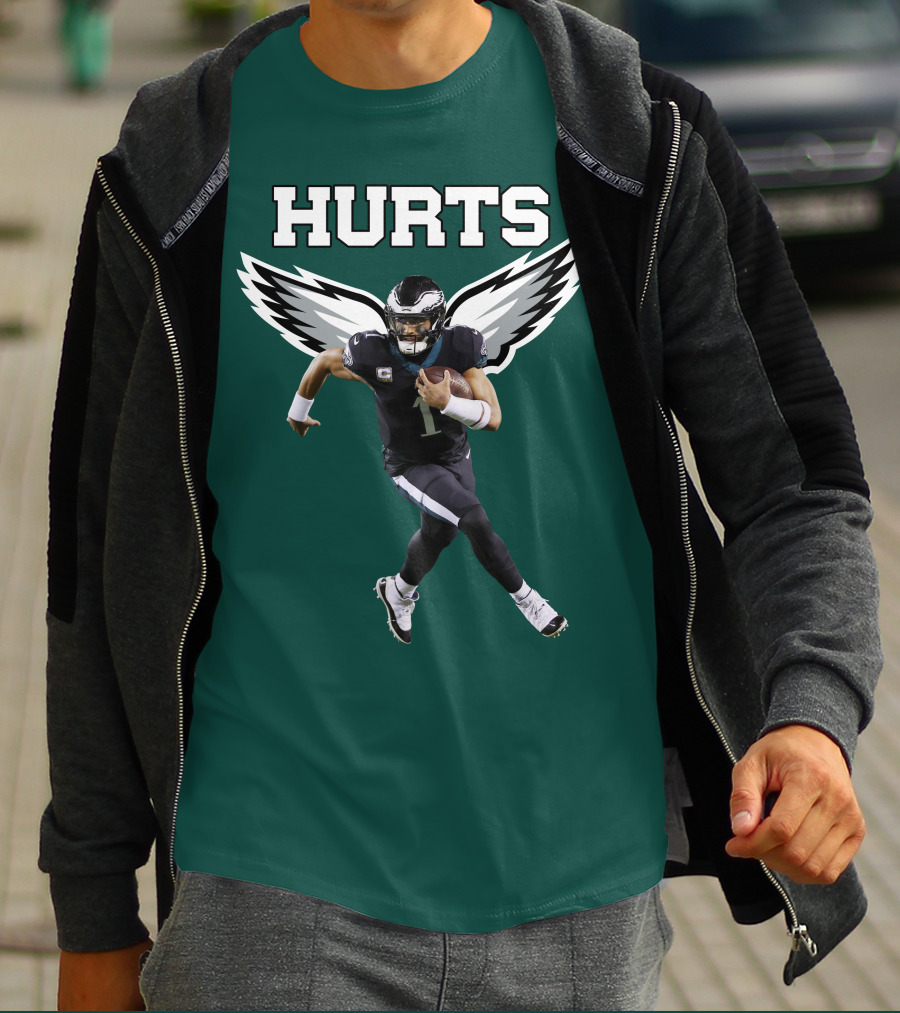 Hurts Eagles Quarterback Wings Football T-Shirt