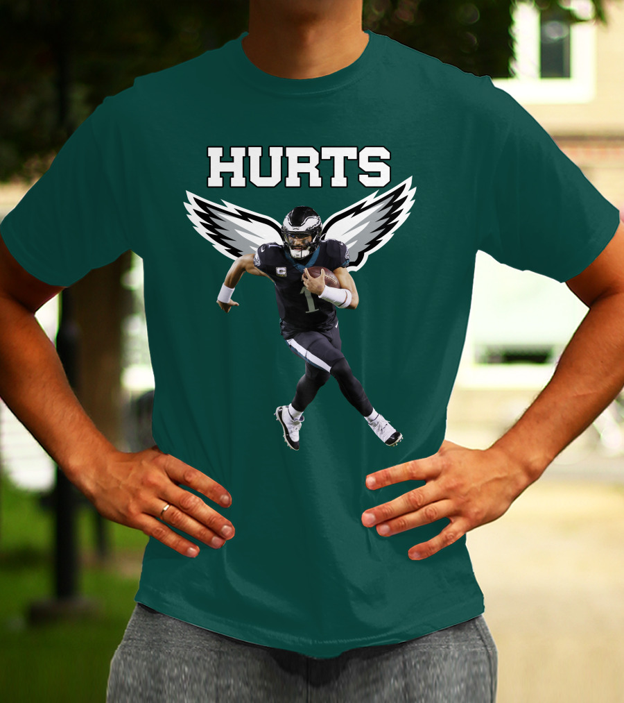 Hurts Eagles Quarterback Wings Football T-Shirt