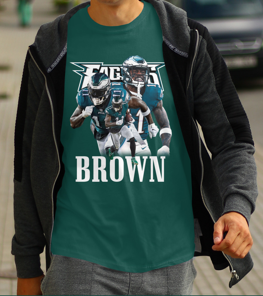 Philadelphia Eagles AJB11 Football Action Collage T-Shirt