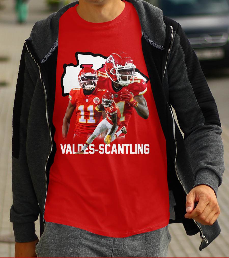 MVS11 Kansas City Football Wide Receiver Red Jersey Chiefs Player T-Shirt