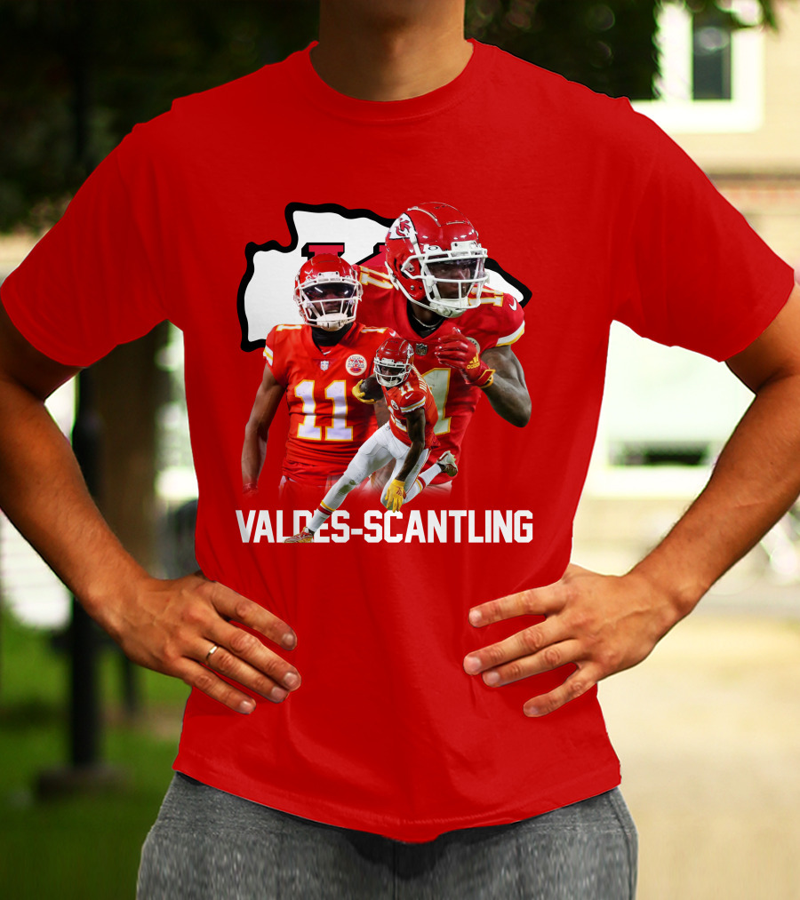 MVS11 Kansas City Football Wide Receiver Red Jersey Chiefs Player T-Shirt