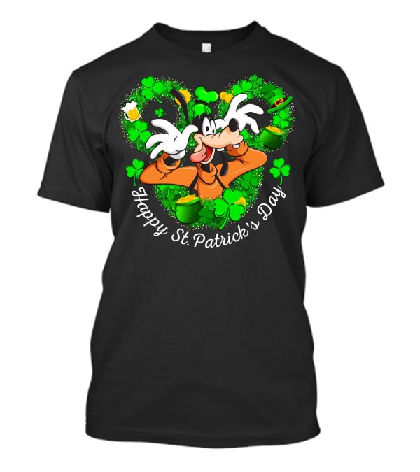 Happy St. Patrick's Day Goofy Shamrocks And Leprechaun Hat T-Shirt