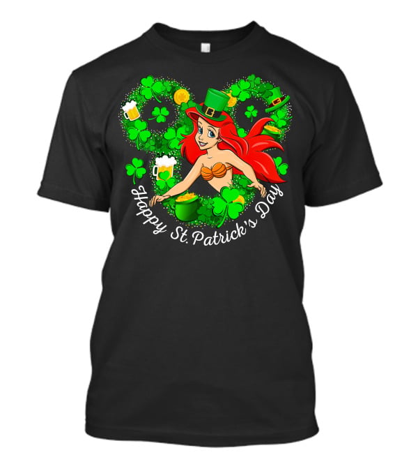 Ariel Happy St. Patrick's Day Shamrocks And Hat T-Shirt