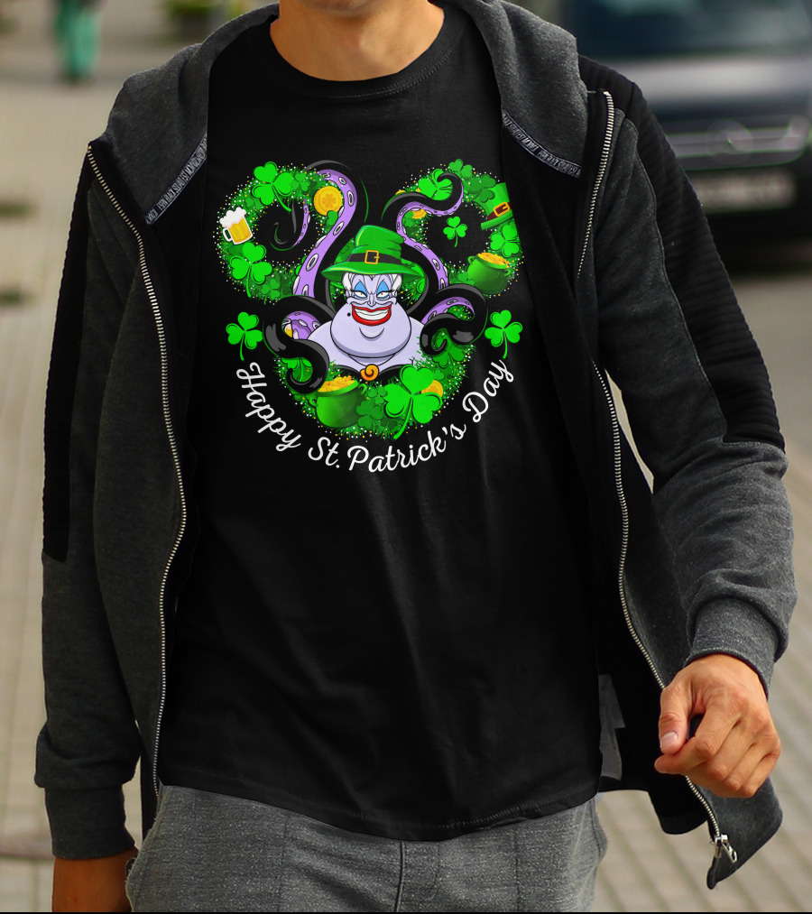 Happy St. Patrick's Day Ursula With Clovers And Gold T-Shirt