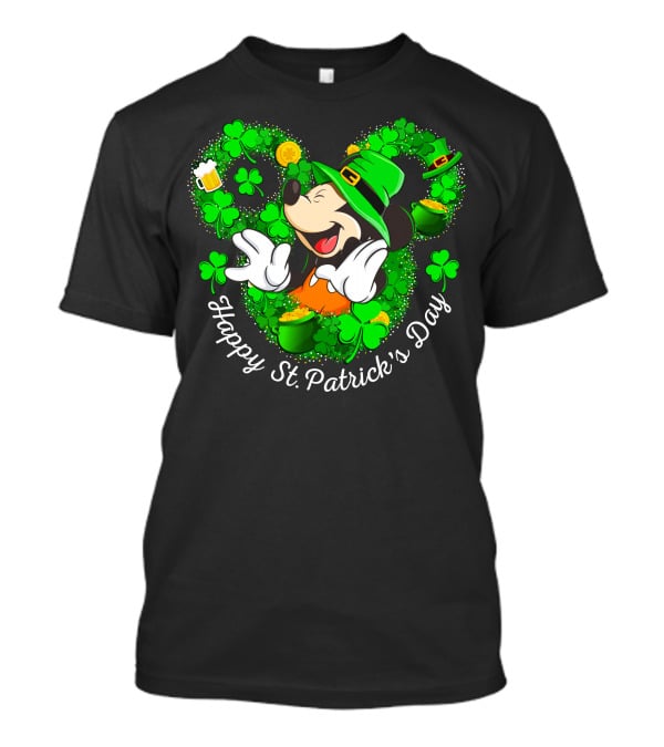 Happy St. Patrick's Day Mickey Mouse Shamrock Green Hat T-Shirt
