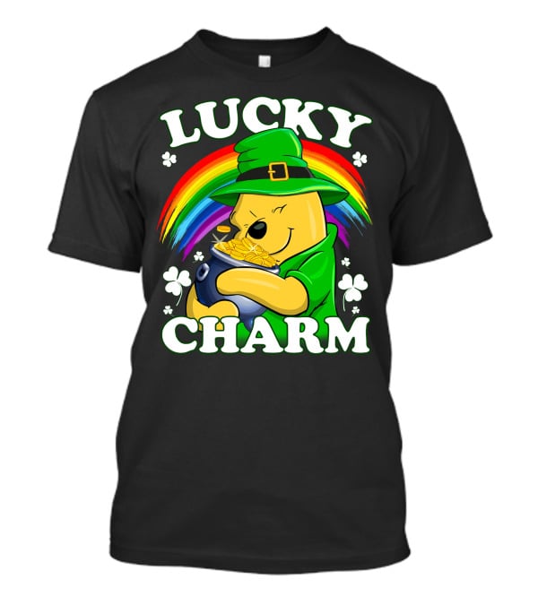 Pooh Lucky Charm Rainbow Leprechaun Clover Gold T-Shirt