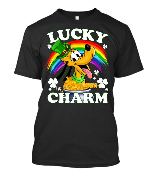 Lucky Charm Pluto Rainbow Clover Hat Coins T-Shirt