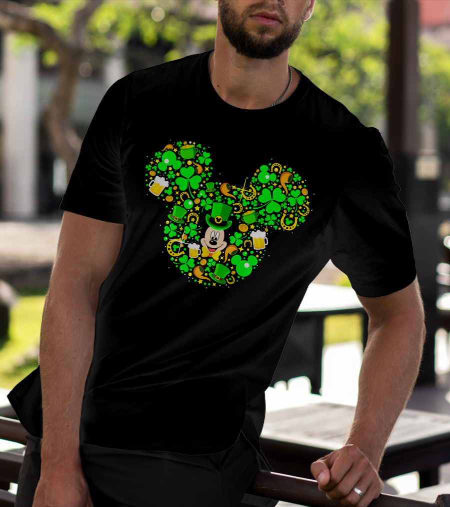 Mickey Shamrock St. Patrick's Day Clover Leprechaun Hat T-Shirt