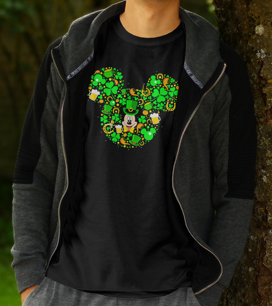 Mickey Shamrock St. Patrick's Day Clover Leprechaun Hat T-Shirt