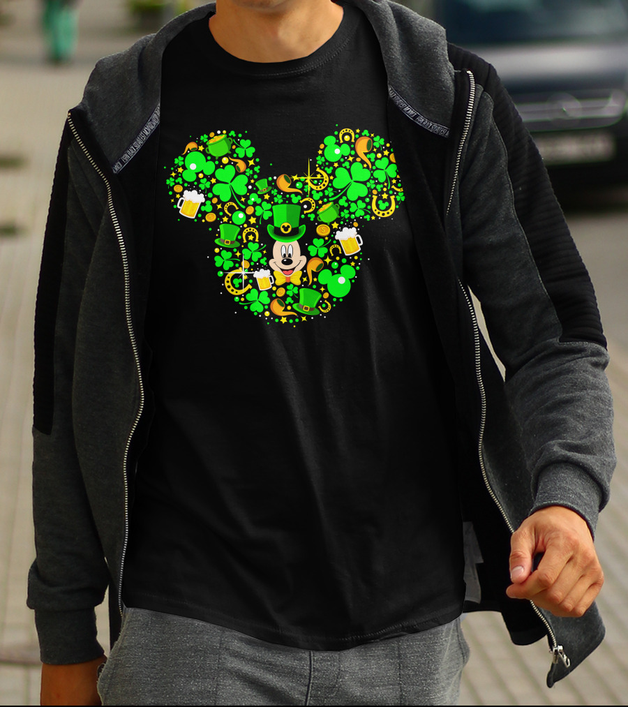 Mickey Shamrock St. Patrick's Day Clover Leprechaun Hat T-Shirt