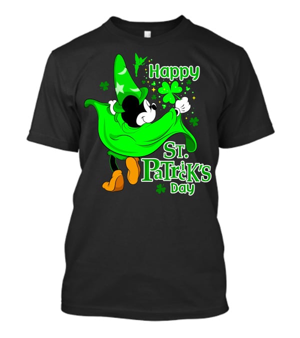 Happy St. Patrick's Day Mickey Fantasia Clover Magic T-Shirt