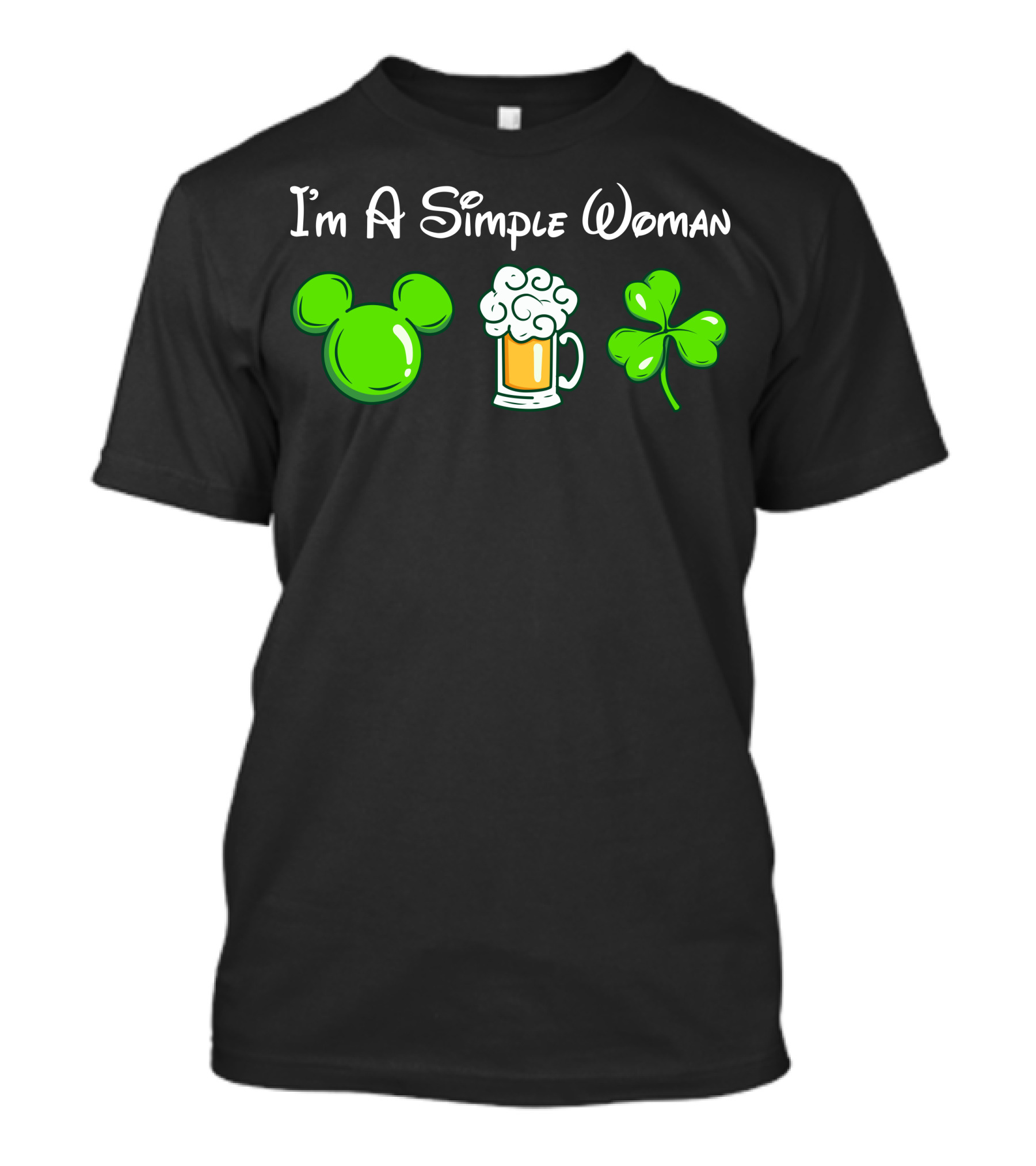 I'm A Simple Woman Mouse Ears Beer Shamrock T-Shirt