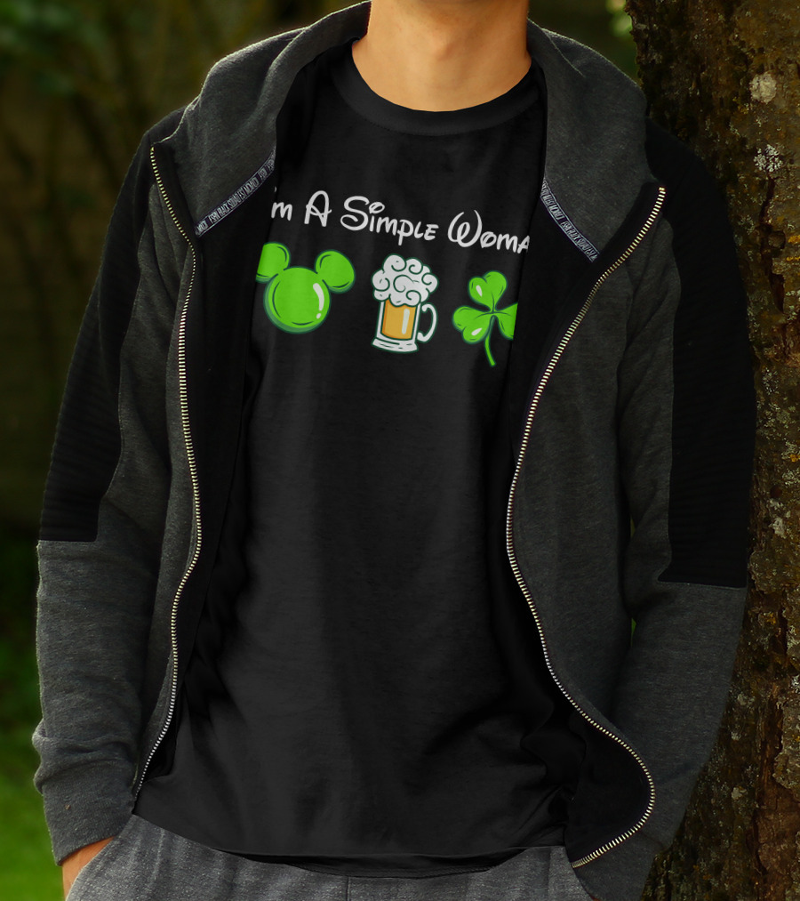 I'm A Simple Woman Mouse Ears Beer Shamrock T-Shirt
