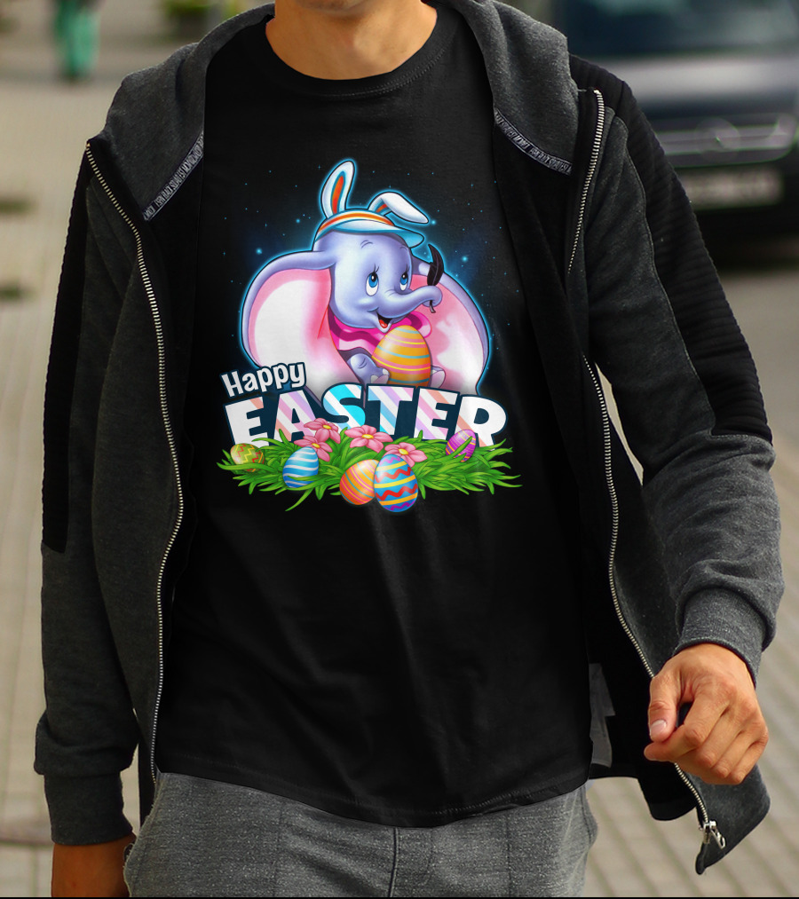 Happy Easter Dumbo With Colorful Easter Eggs T-Shirt