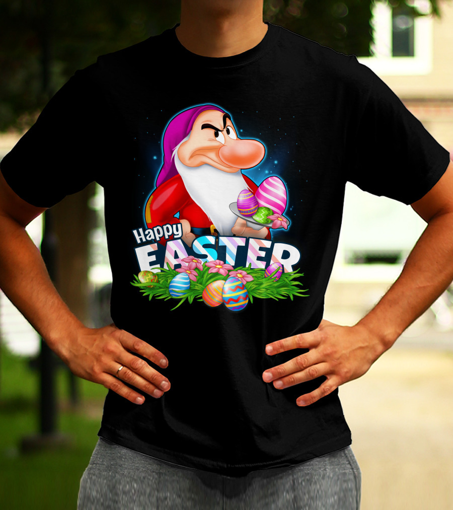 Grumpy Happy Easter Eggs And Flowers T-Shirt