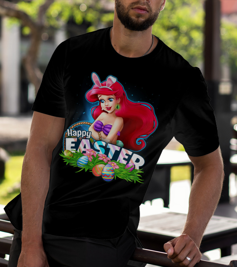Happy Easter Ariel With Easter Eggs And Bunny Ears T-Shirt