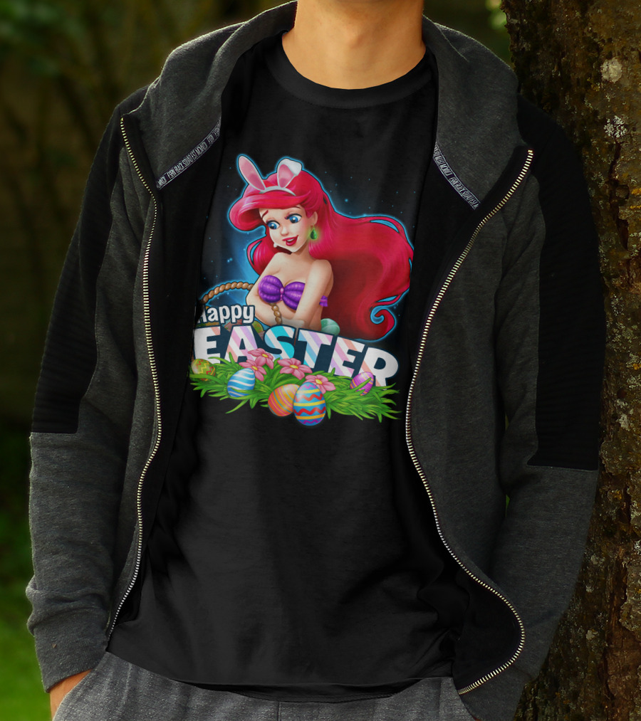 Happy Easter Ariel With Easter Eggs And Bunny Ears T-Shirt
