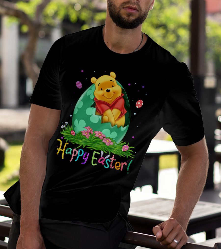 Winnie The Pooh Happy Easter Egg Greetings T-Shirt