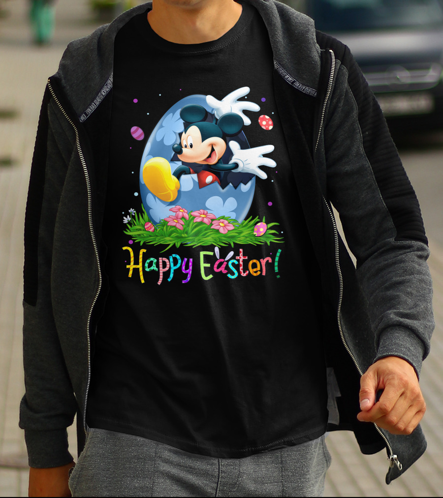 Mickey Mouse Happy Easter Egg Celebration T-Shirt