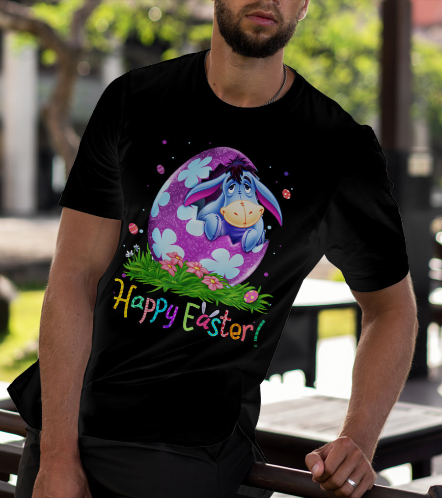 Eeyore Happy Easter Floral Egg And Flowers T-Shirt