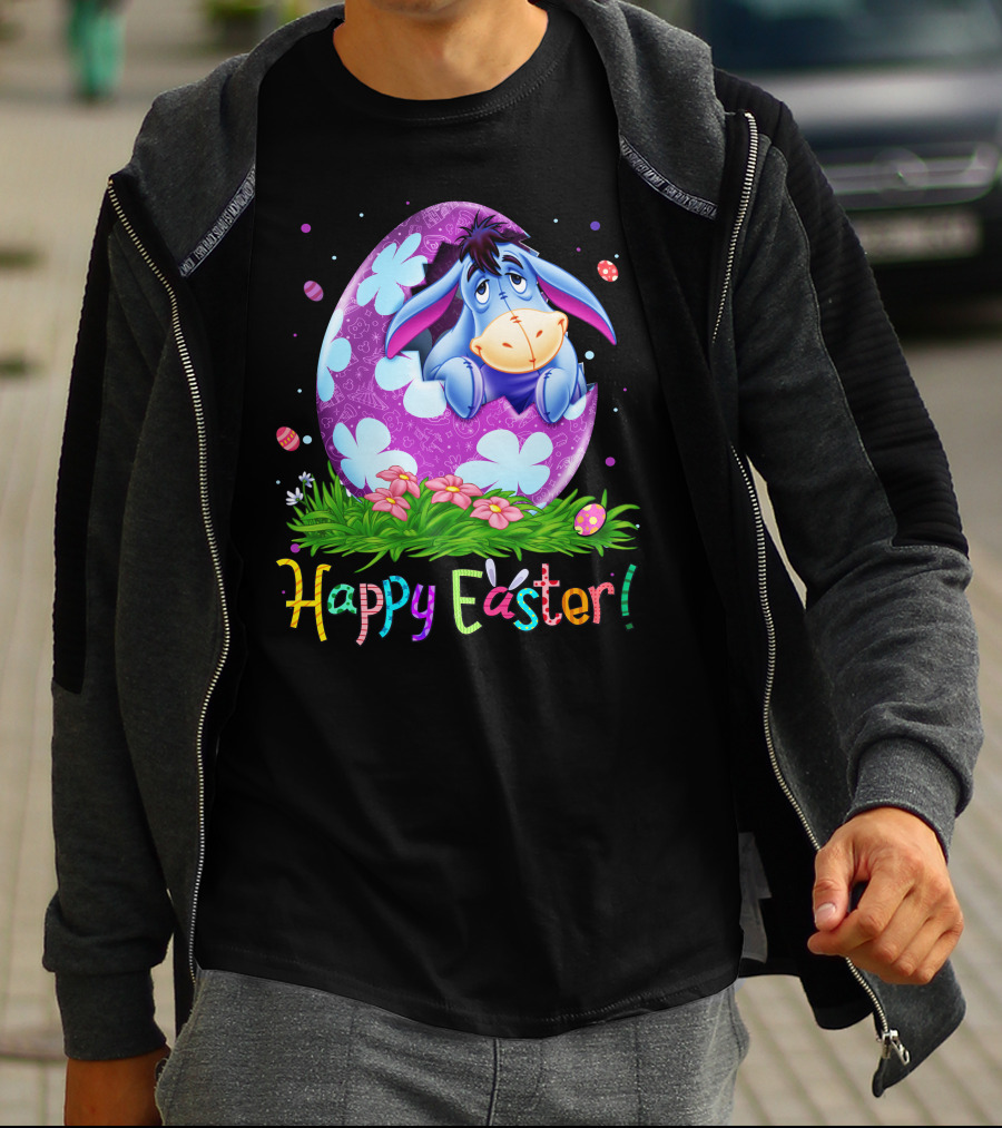 Eeyore Happy Easter Floral Egg And Flowers T-Shirt