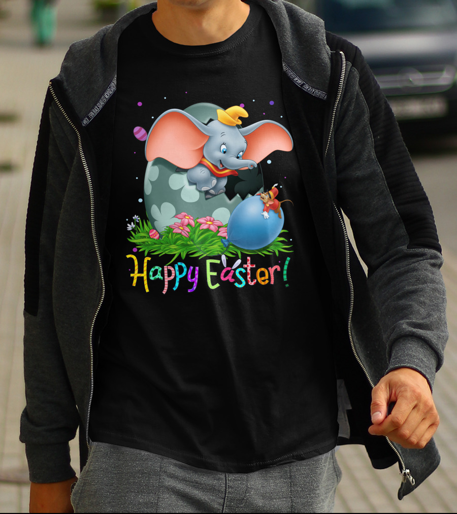 Happy Easter Dumbo Elephant In Easter Egg Scene T-Shirt