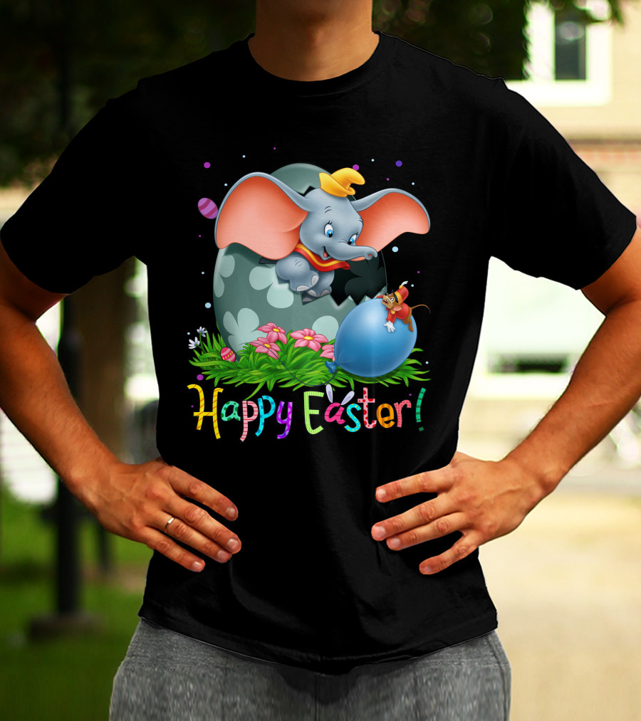 Happy Easter Dumbo Elephant In Easter Egg Scene T-Shirt