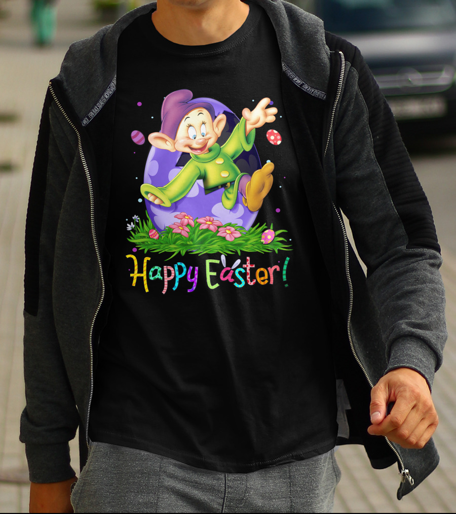Happy Easter Dopey Disney Seven Dwarfs Purple Egg Celebration T-Shirt