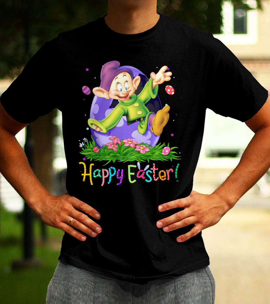 Happy Easter Dopey Disney Seven Dwarfs Purple Egg Celebration T-Shirt