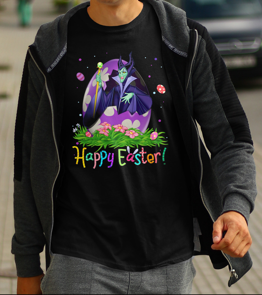 Happy Easter Maleficent Egg And Flowers T-Shirt