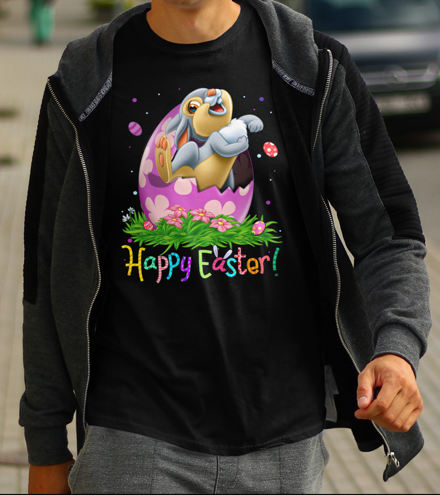 Thumper Happy Easter Bunny Egg Flowers T-Shirt