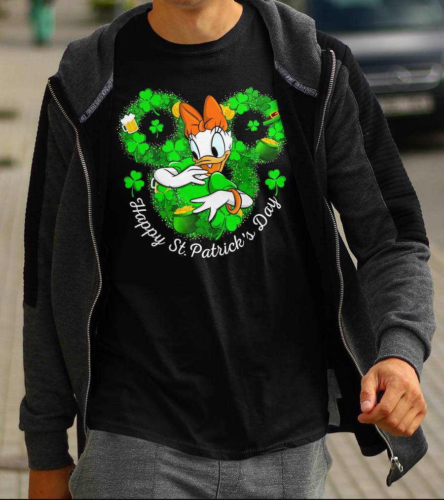 Daisy Happy St. Patrick's Day Shamrocks And Gold T-Shirt