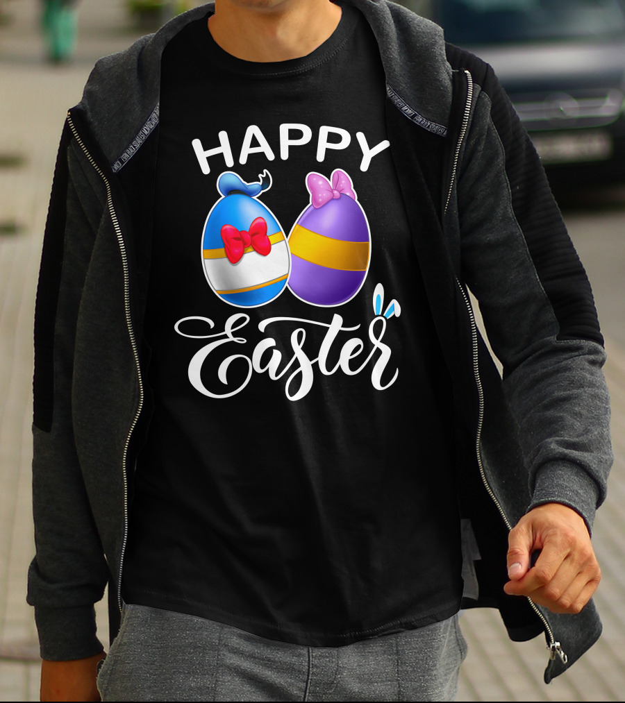 Happy Easter Donald Daisy Eggs With Bows T-Shirt