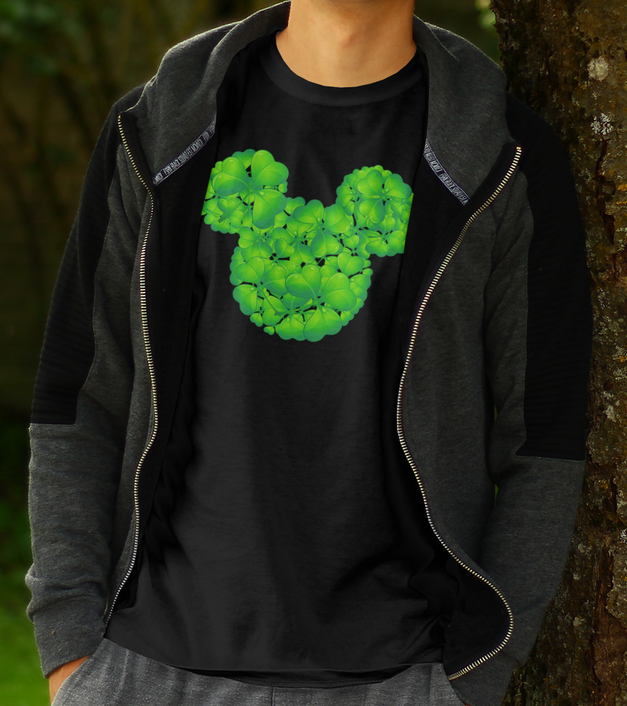 Mickey Shamrocks Green Clover Minnie Ears St. Patrick's Day T-Shirt